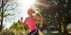 Person performing a quick fitness routine outdoors.